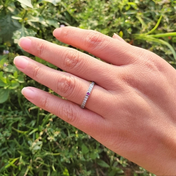 Sterling silver diamond ring - Picture 3 of 5